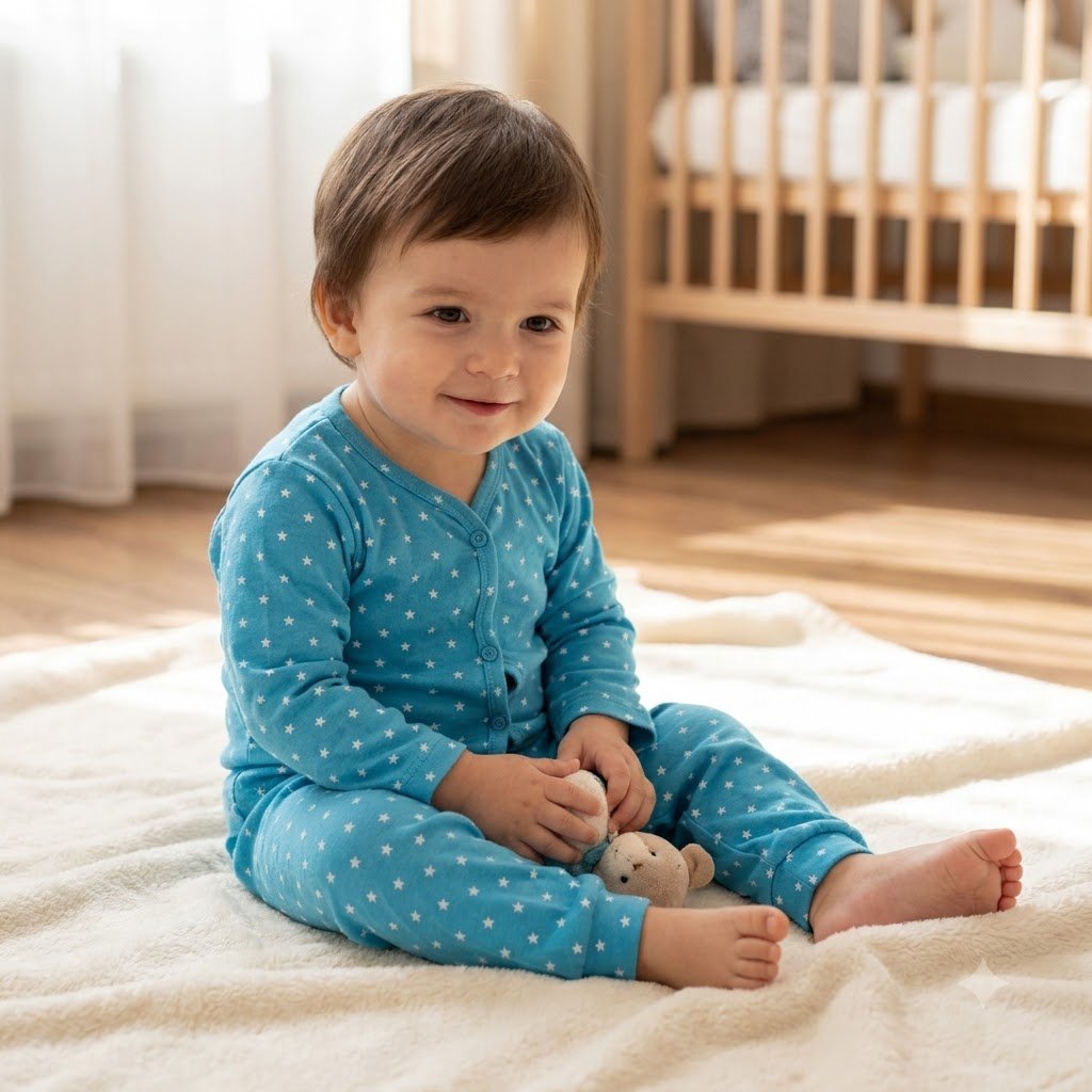 Baby Boys' Star Print Snap-Front Long-Sleeve Pajama Set Alternate View