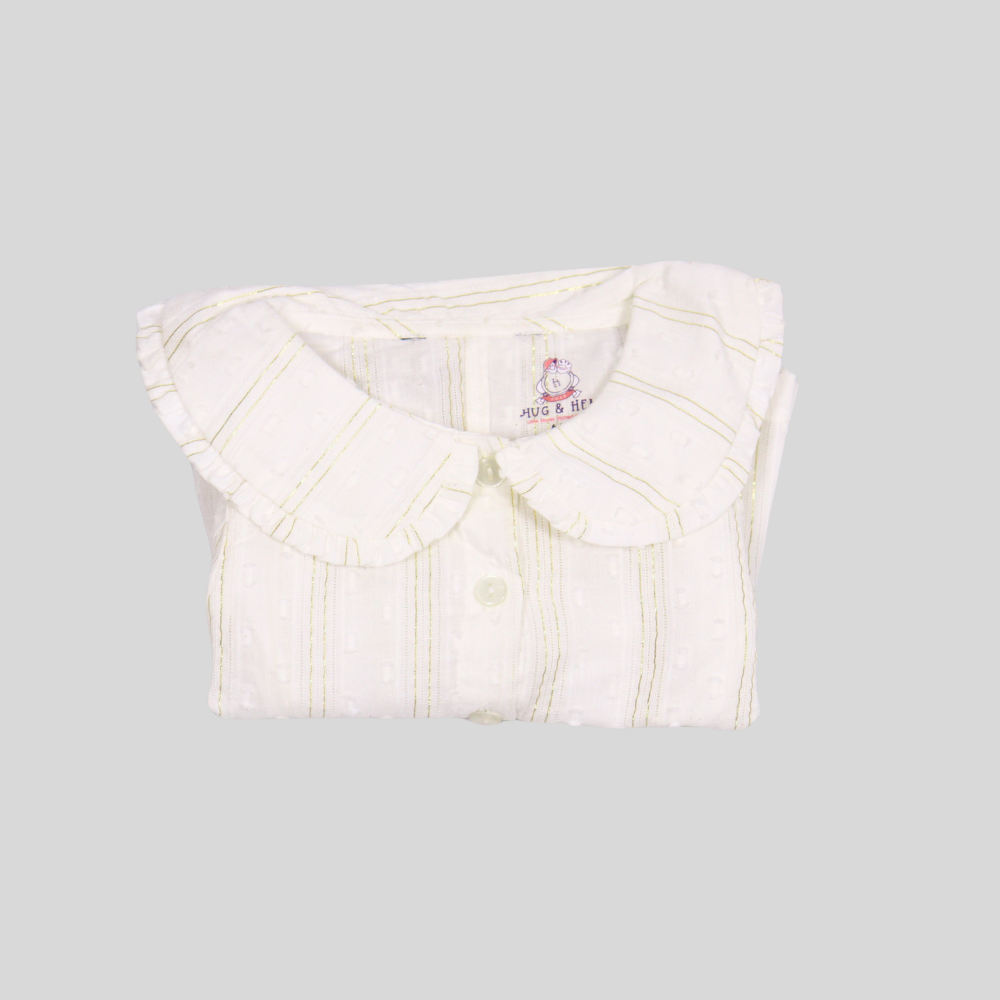 Baby Girls Pearl Collar Cotton Party Top