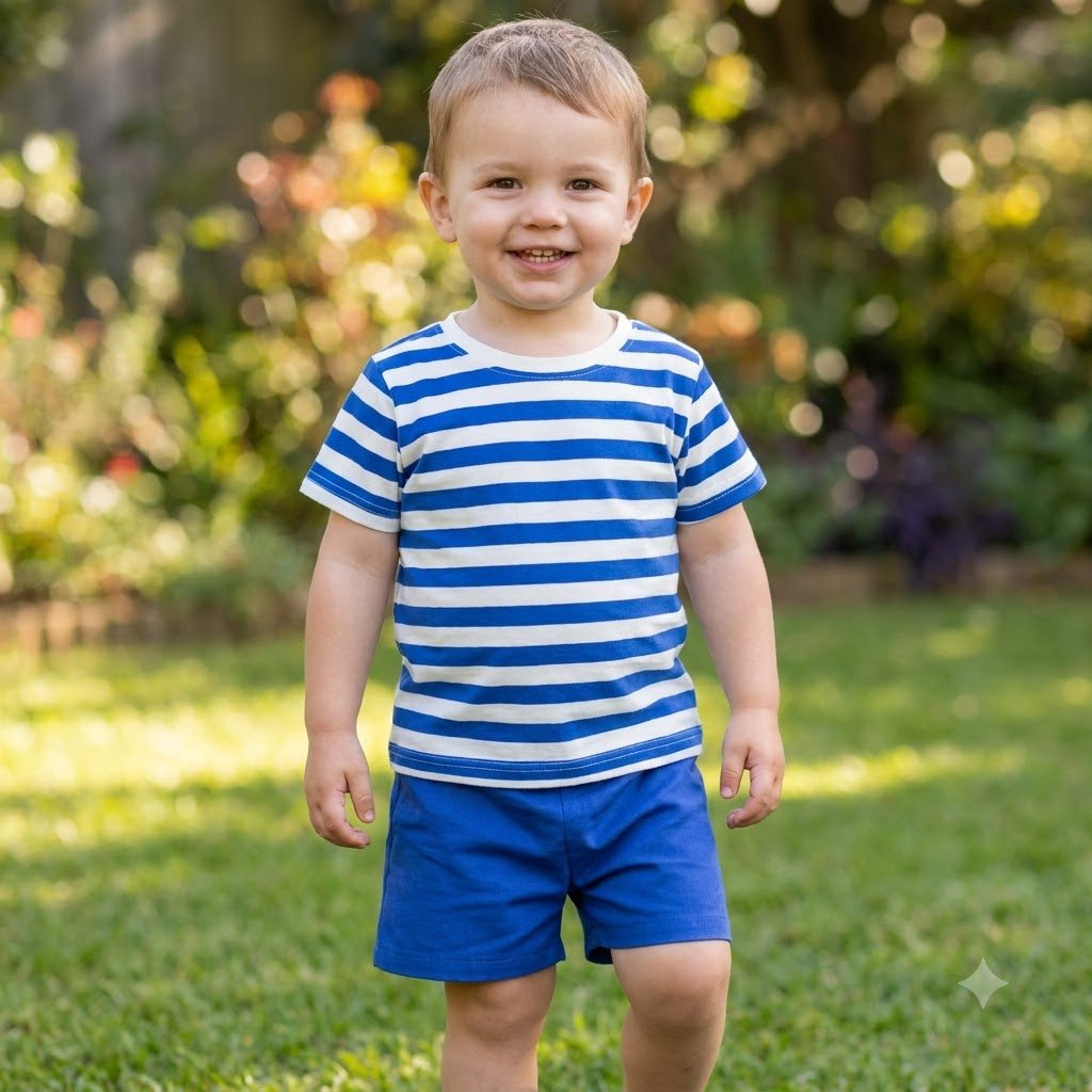 : Toddler Boys' Striped T-Shirt & Shorts Two-Piece Set