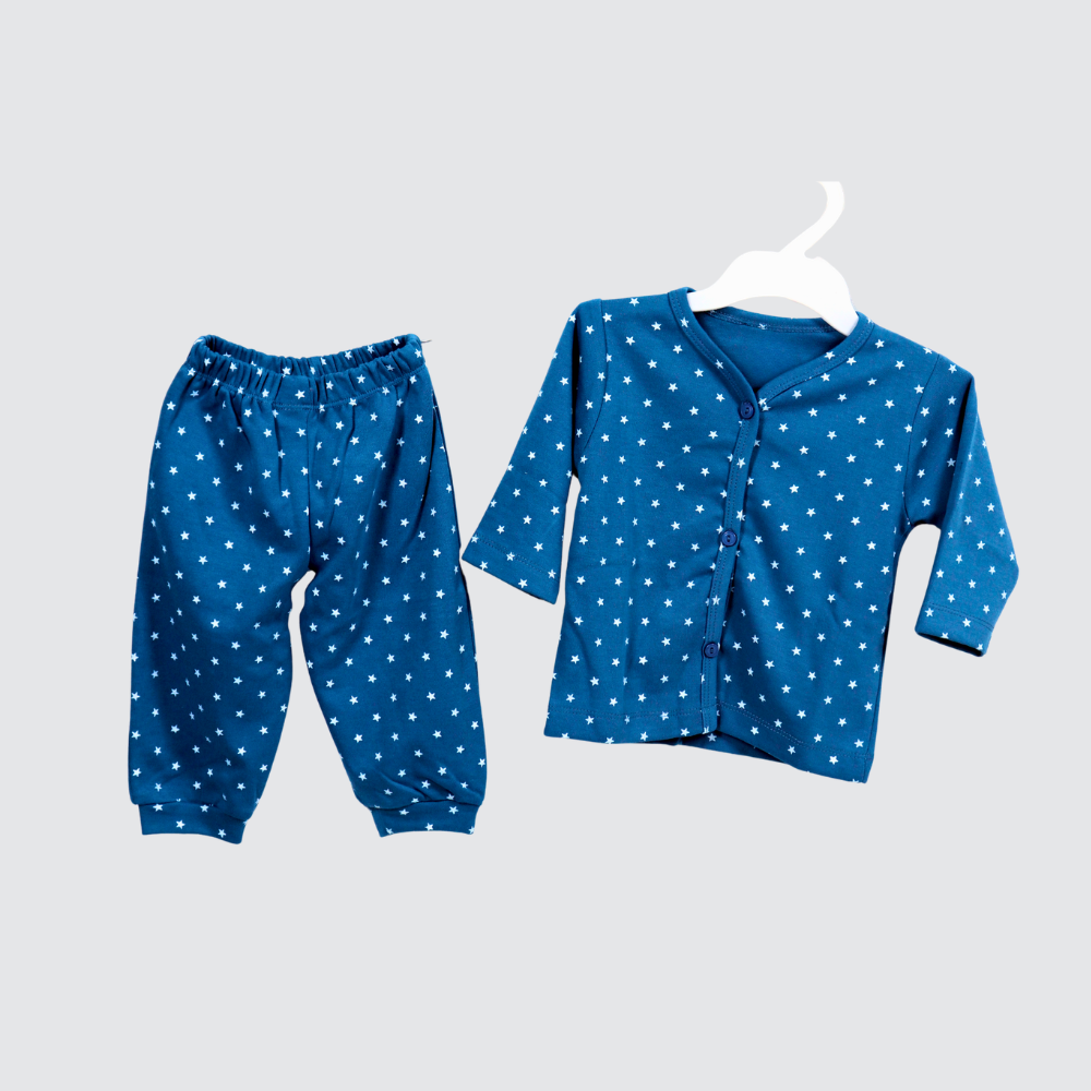Baby Star Print Full-Sleeve Shirt & Pant Set